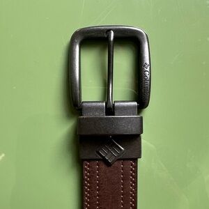Columbia Reversible Black / Brown Leather Belt with Silver Buckle